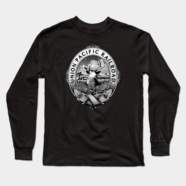 Union Pacific Route Railroad - Retro Long Sleeve T-Shirt by Raniazo Fitriuro